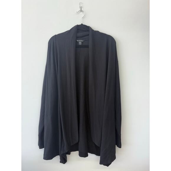 Athleta Pranayama Wrap Black Open Front Cardigan with Pockets Size XL - Picture 3 of 6